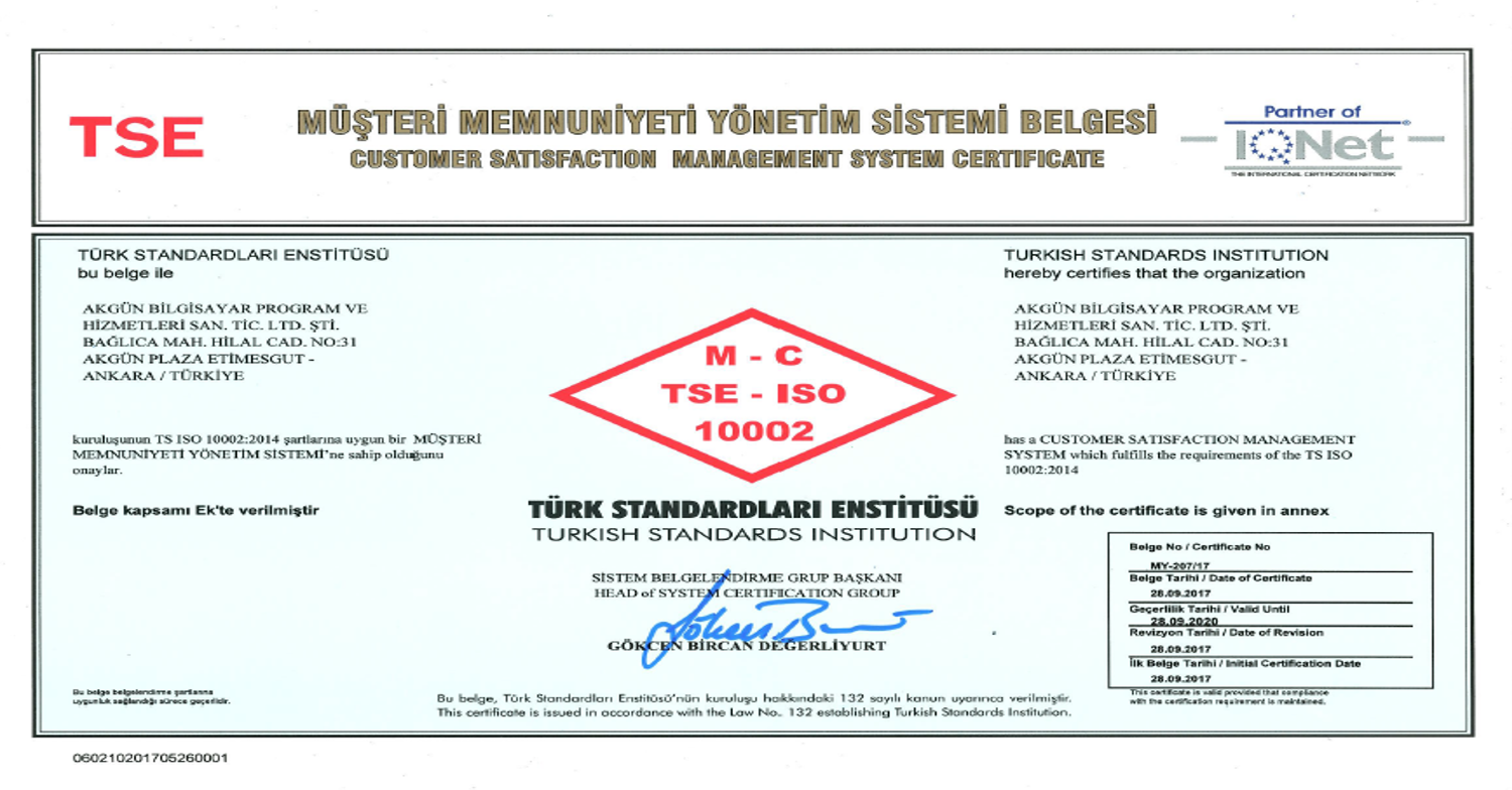 AKGÜN’den Bir İlk Daha: ISO 10002 Müşteri Memnuniyeti Yönetim Sistemi Belgelendirmesi